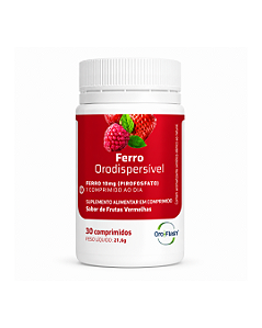Ferro 3 Microencapsulado Lipofer 10mg OroFlash Sabor Frutas Vermelhas – Pote com 30 Comprimidos Orodispersíveis