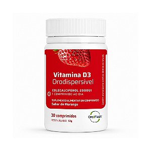 Vitamina D3 2000UI OroFlash ODT Morango 30 Comprimidos Orodispersíveis