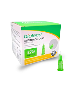 Microagulhas Bioland 32G x 4mm Caixa com 100 Unidades
