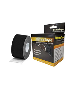 Bandagem Funcional Elástica Preta 5cm x 5 Metros Derma Tape