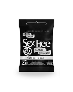 Preservativo Sex Free Extra Large Lubr com 3 Unidades