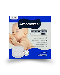 Absorvente para Seios Amamente Dia e Noite com 24 Unidades