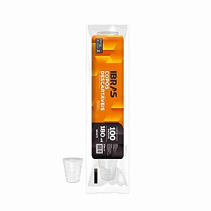 Copo Descartável Branco 180 ml - Ibras - Pacote com 100  unidades