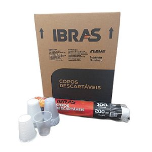 Copo Descartável Branco 200 ml - Ibras - Caixa com 2500 unidades