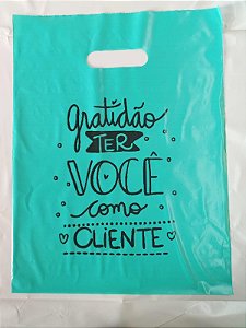Sacola Boca de Palhaço - 30 x 40 cm - Gratidão - PT c/ 100 Unidades