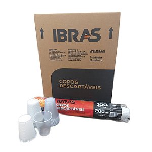 Copo Descartável Transparente 200 ml - Ibras - Caixa com 2500 unidades