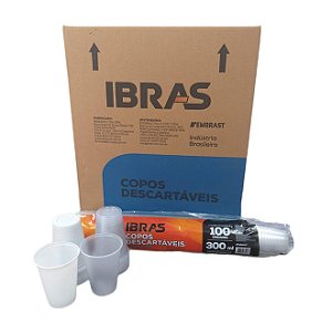 Copo Descartável Transparente 300 ml - Ibras - Caixa com 2000 unidades