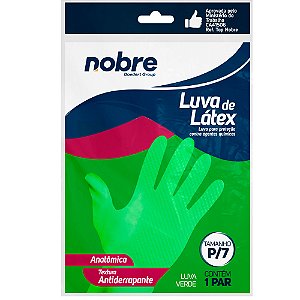 Luva de Latex Multiuso Slim - Nobre - Verde -   P