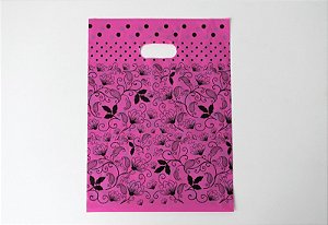 Sacola Boca de Palhaço - 30 x 40 cm - Flores - PT c/ 100 Unidades