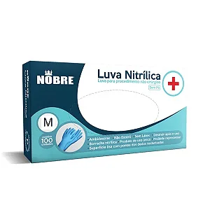 Luva Nitrilica sem pó - Nobre  - CX 100 Unidades