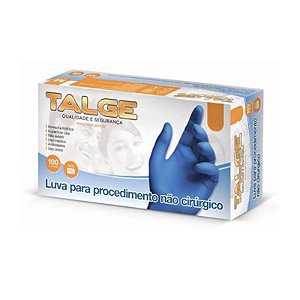 Luva Nitrilica sem pó - Talge  - CX 100 Unidades