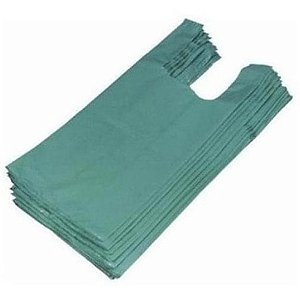 Sacola Plastica Biodegradável - 38 x 48 - Verde - Reciclada - PT 2 kg