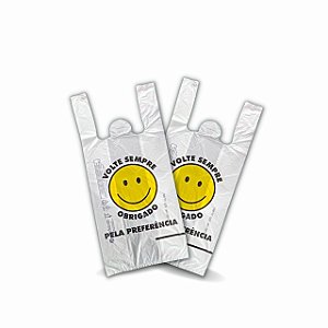 Sacola Plastica Biodegradável - 38 x 48 - Volte Sempre - Virgem - PT C/ 500 unidades