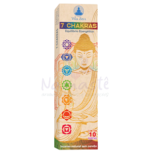 Incenso Natural Vila Zen - 7 Chakras - Equilíbrio Energético