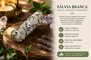 Bastão de Sálvia Branca Natural