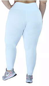 Calça Legging Plus Size Branca Forrada/ Flanelada Feminina Grossa