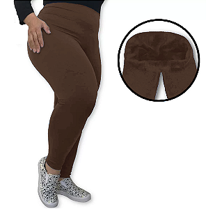 Calça Legging Plus Size Forrada/ Flanelada Feminina Grossa