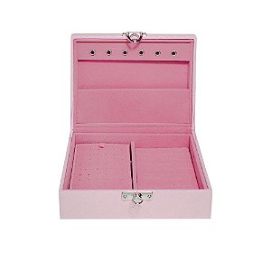 Estojo Para Joias Misto Pequeno Rosa Losango