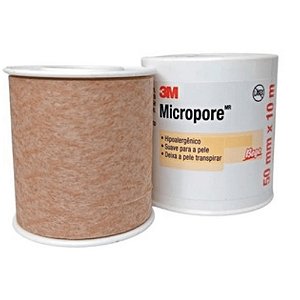 Fita Micropore 3M Bege 5cm x 10m Hipoalergênica