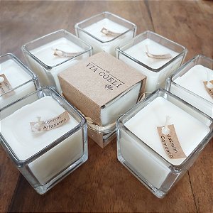 Vela aromática quadrada