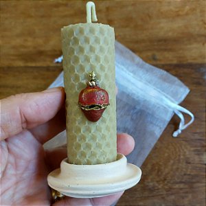 Vela Coração Sagrado +Castiçal