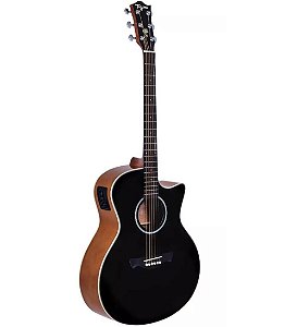 Violão Eletroacústico Aço Tagima TW-29 Medium Jumbo Preto