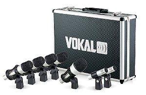Kit Microfones P/ Bateria Vokal VDM-7 Condensador Dinâmico