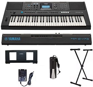 Teclado Arranjador Yamaha PSR-E473 61 teclas sensitivas e fonte