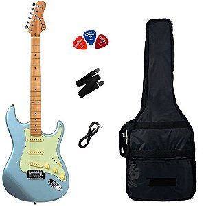 Kit Guitarra Tagima Woodstock Strato TG-530 Azul Lake Blue