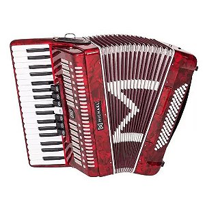 Acordeon Michael ACM8007N PRD de 80 Baixos Vermelho Perolado