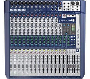 Mesa de Som Soundcraft Signature Analógica 16 Canais Preto/Azul