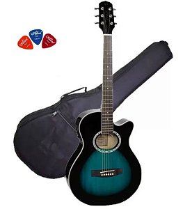 kit Violão Eletroacústico Giannini Aço GSF-1D CEQ Dark Blue