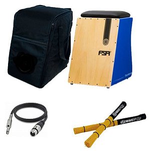 Kit Cajon Fsa Comfort Fca4504 Elétrico C/ Captação Dupla Azul