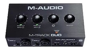 Interface De Áudio M-audio Usb 2 Canais M-track Duo 24 Bits Cor Preto