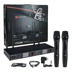 Microfone Profissional Kadosh K522 Duplo Para Rack Uhf Lcd