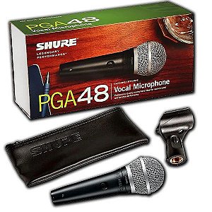 Microfone Dinamico Shure PGA48-LC Preto