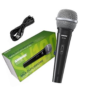 Microfone Shure SV100 dinâmico cardioide preto/prateado