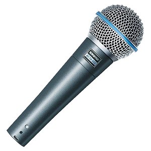 Microfone Shure Beta 58A dinâmico supercardióide azul/prata