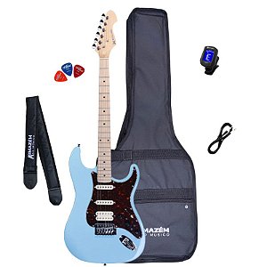 Kit Guitarra Michael Strato Com Efeitos GMS250 Antique Blue