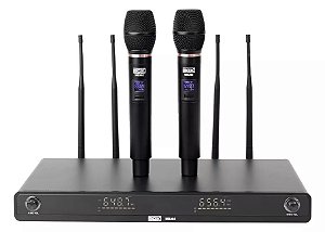 Microfone Sem Fio Duplo Boxx MB302 Uhf Canais Multifrequência