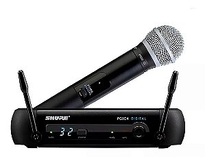 Microfone Shure Sm PGXD24/PG58-X8 Dinâmico Cardioide