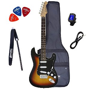 Kit Guitarra Strato Aria STG-003/SPL Sunburst