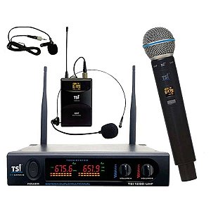 Microfone Sem Fio Duplo TSI-1200-CLI - TSI