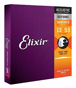Encordoamento Elixir Nanoweb 013 Medium Violão Fosforo Bronze