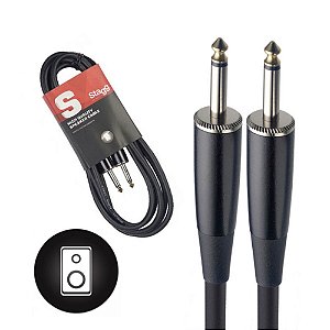 Cabo Speaker Stagg Emborrachado P10xP10 1,5Mts Preto