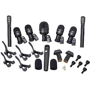 8 Microfones Kadosh Kit K-8 Slim Para Bumbo Caixa Tons Prato