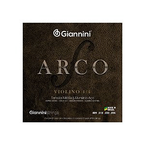 Encordoamento Violino Giannini 4/4 Arco Alumínio Aço GEAVVA Média