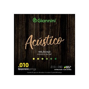 Encordoamento Violão Giannini Aço 010 GESWAM Bronze 65/35