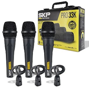 Microfones Skp Pro Audio Pro-33k Dinâmico Cardioide Cor Preto