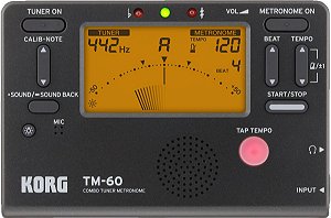 Metrônomo - Afinador Digital Korg compacto TM-60 Preto